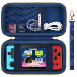 Supmay Carrying Case Compatible with KAVOYI / Beico / TEBIYOU 32 Bit Handheld Games for Kids, Portable Arcade Gaming Player Storage Holder Travel Bag with Mesh Pocket for Battery, USB Cable, Blue