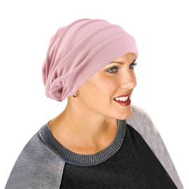 Women Soft Fabric Sleep Bonnet Cap Elastic Slouchy Sleeping Beanie Cap Soft Night Sleeping Hat Muslim Headscarf Nightcap Head Bonnet Headwrap for Hair Loss Chemo Long Short Hair Beauty Headwear Pink
