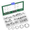 Keadic 105Pcs Push On Lock Nuts Assortment Kit, Internal Tooth