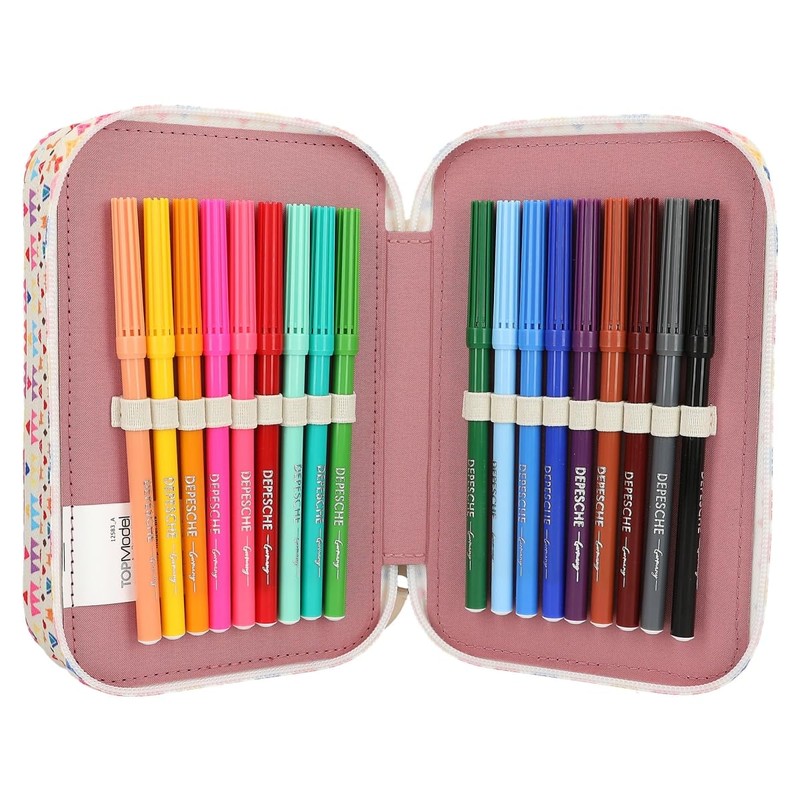 Depesche 12583 TOPModel Cosy - Filled 3-Compartment Pencil Case, Model