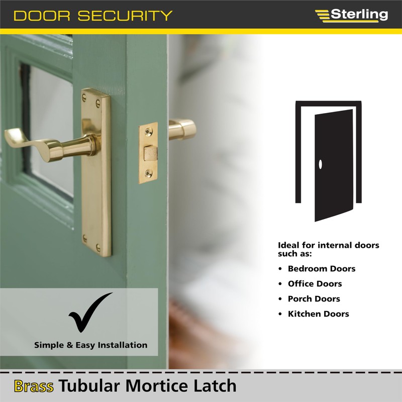 Sterling TML125 BP 2 1/2" 65mm Tubular Mortice Latch, Brass,