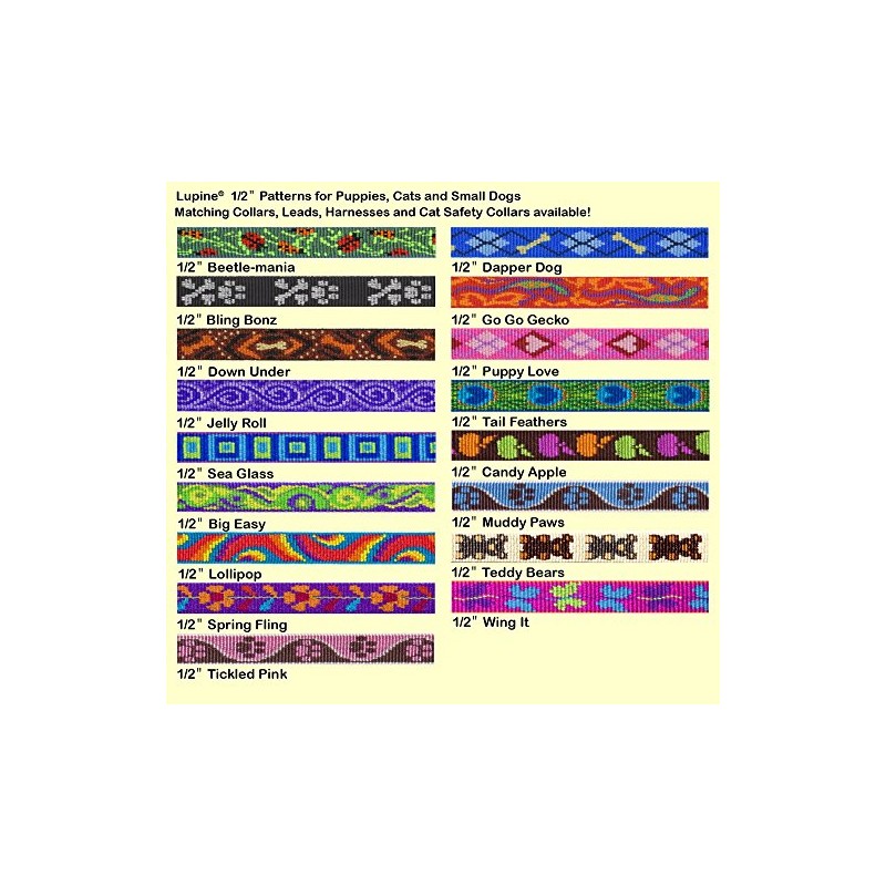 LupinePet Originals 1/2" Jelly Roll Cat Safety Collar, 8-12"