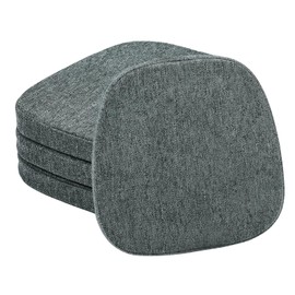 baibu 14x14 Memory Foam Metal Chair Cushions Set of 4, Dual-Layer Design Non-Slip Metal Dining Chair Pads Kitchen Seat Cushion with Machine Washable Cover, 4 Counts, Dark Grey