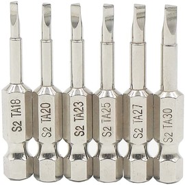 Fongmore 6 Pcs 50mm 1/4 Hex Shank Magnetic Triangle Head Screwdriver Bit Set S2 Steel Screwdriver Bits Triangle Drill Bit