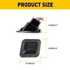 OXILAM Smoked Full LED Rear License Plate Lights For 2003-2018 Dodge Ram 1500 2500 3500