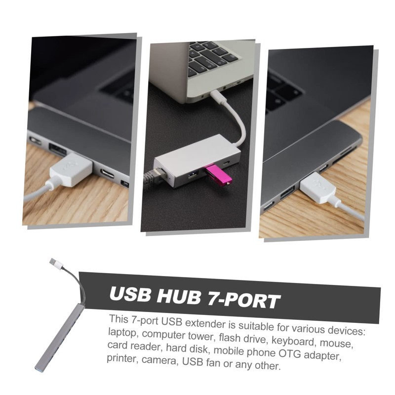 Operitacx Port USB Hub High Speed USB Adapter for Laptop
