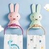 Punch-Free Suction Toddler Towel Holder Rabbit Character Green 2ea