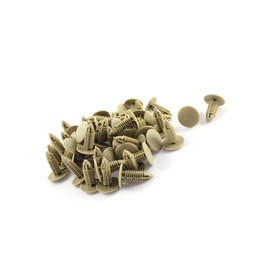 Partuto 50pcs 6mm Hole Beige Push Plastic Rivets Fastener Door Trim Panel Clip Replacement