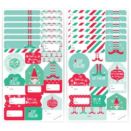 Big Dot of Happiness Elf Squad - Assorted Kids Elf Christmas and Birthday Party Gift Tag Labels - to and from Stickers - 12 Sheets - 120 Stickers