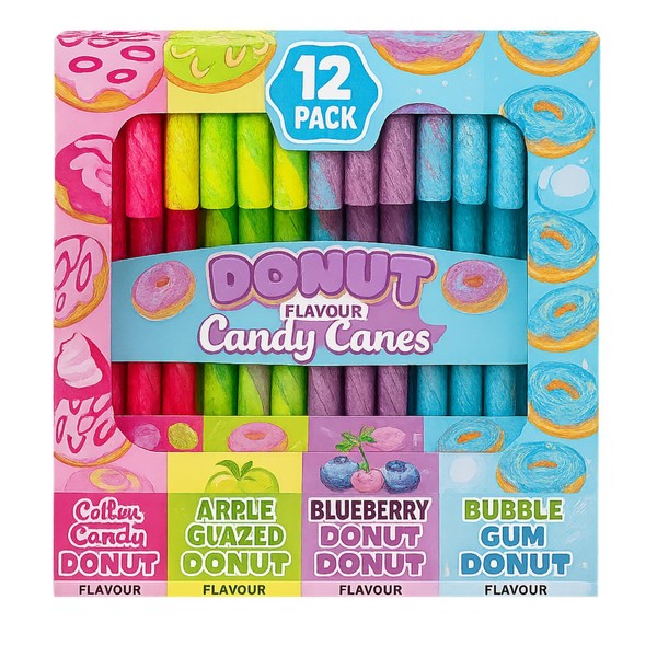 12 Pcs Candy Cane Donut Flavour- Christmas Gifts for Kids,