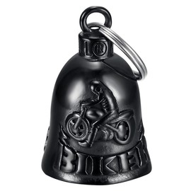 MOCY BELL - Clochette Moto Biker Guardian Gremlin Mocy Bell Acier Stainless Steel Black