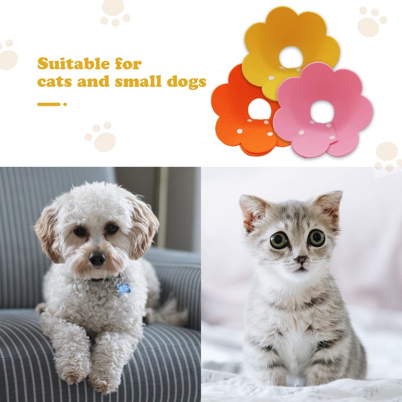 Jakonay 3-Piece Cat Recovery Collar Set - Sunflower Neck Cat