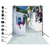 Laeacco 5x7ft Greece Backdrop Romantic Santorini Wedding Photo Backdrop Aegean