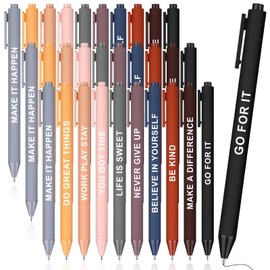 Vergissmeinnicht 50 Pcs Inspirational Quotes Ballpoint Pen Colorful Bulk Motivational Pen Novelty Retractable Stylus Writing Pens Encouraging Black Gel Ink Pens for School Office Supplies