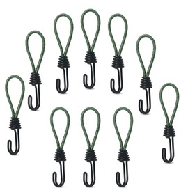 ieron 10 x Short Elastic Straps with Hooks Tie Down Straps with Hooks for Outdoor Camping Stationary Transport Trailers Banners Posters Tents