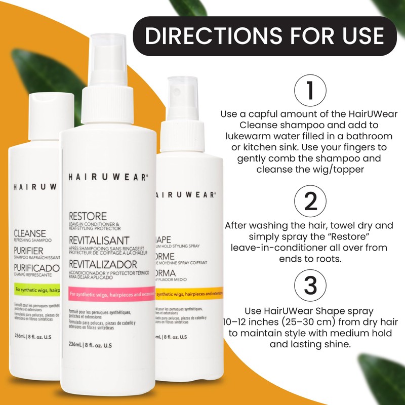 Shampoo & Conditioner Set with Hair Spray - Wig Care