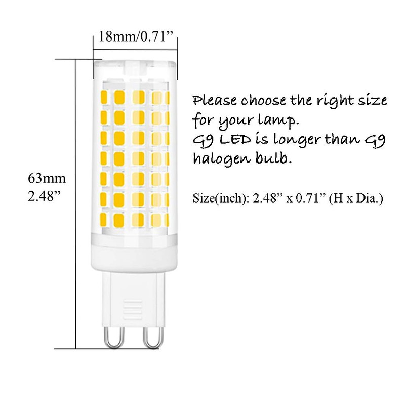 SumVibe G9 LED Bulb, 6W G9 LED Bulb Dimmable, G9