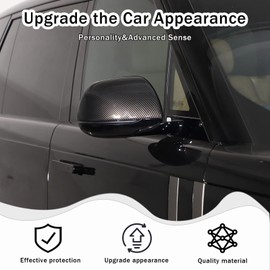 HIRUFAIT Rearview Mirror Guard Covers Compatible with Land Rover Range Rover Sport/Vogue 2023 2024 Accessories, ABS Plastic Side Door Mirror Caps 2PCS (Carbon Fiber Pattern)