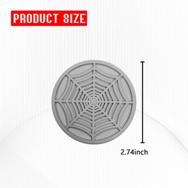 Hirificing 4PCS Spider Web Car Cup Holder Coaster, 2.75 Inch Silicone Non-Slip Insert Car Drink Decor Pads, Universal Eco-Friendly Gothic Interior Accessories for Men Women (Gray)
