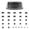 42mm Plastic End Caps, Black Round Tube Inserts, Pack of