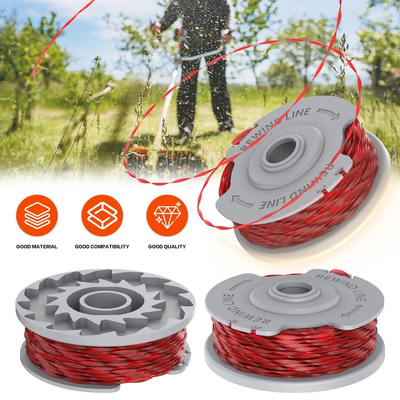 Lawn Trimmer Thread Spool, Pack of 4, Diameter 1.5 mm,