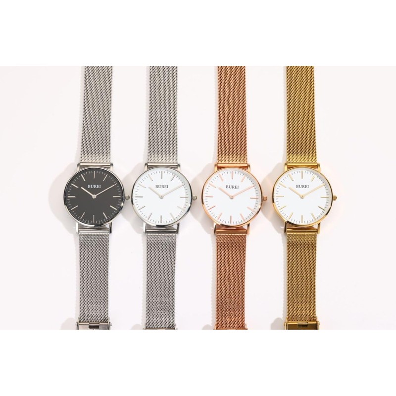 BUREI Women's Watch, Analog, Quartz, Waterproof, Mesh Band, Stylish, Brand,