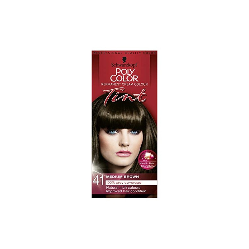 Schwarzkopf Poly Tint Colour, Medium Brown Number 41 - Pack