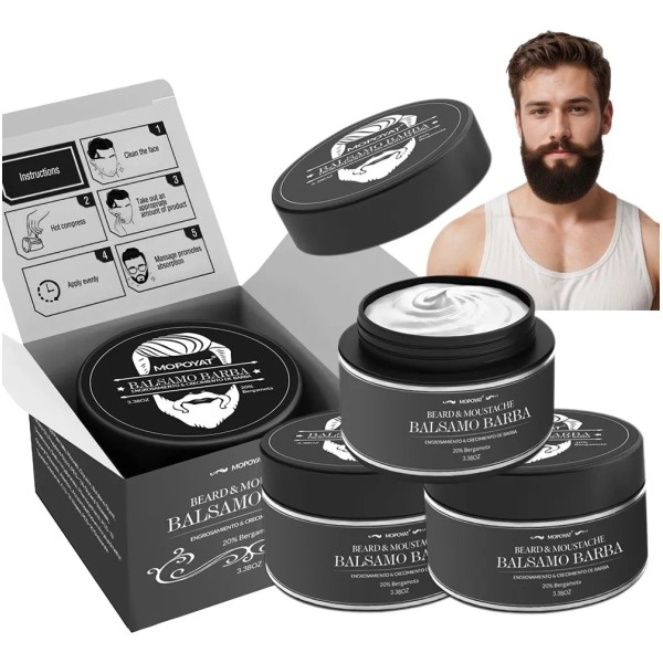 3pcs Balsamo Para Crecer La Barba Al 20%
