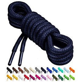 Birch Round Shoelaces 27 Colors 3/16" Thick Shoe Laces 4 Different Lengths (37" (94cm) - M, Navy)