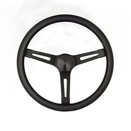 Grant 8540 Classic Series 13.5 inch Black 3-Slotted Black Spoke Steering Wheel
