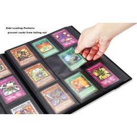 AITIME Sport Fans Gaming Card Collection Binder, 360 Side Loading Trading Card Collection Book MTG Yugioh Cards Protection Holder Playing Cards and Coupons Protector Storage Book (Black)