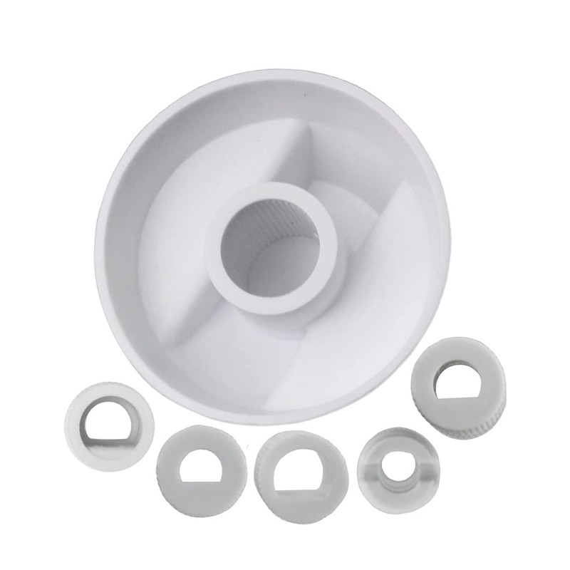 Cooker Oven Hob White Control Knob + 5 Adaptors For