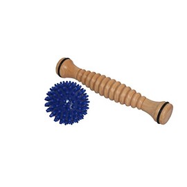 Foot Massage Roller Foot Reflex Zones Massage Made of Wood with Hedgehog Ball