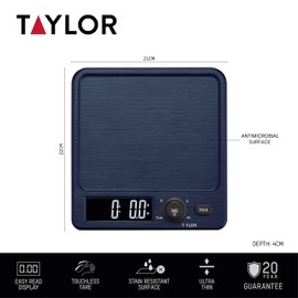 Taylor Pro Large Display Digital Dual Kitchen Scales, 5kg, Black