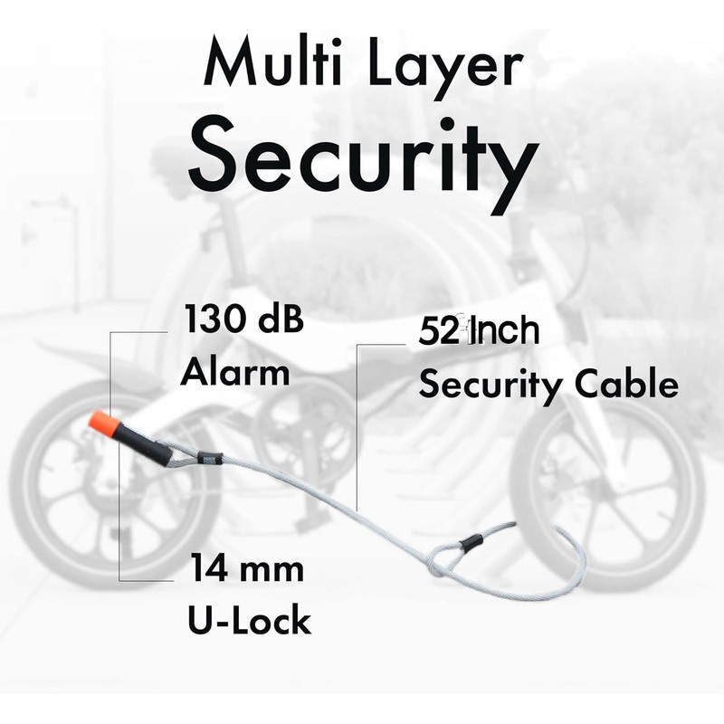 Blackstone Anti-Theft 130 db Alarm U-Lock Heavy Duty w/Security Cable