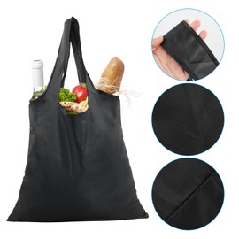 Suchoow 4 PCS Large Reusable Shopping Bag, Shopping Bag Foldable Washable 48 * 36.5cm, Shopping Waterproof Tote Bag Black, Eco Tote Handbag, Durablen and Lightweight Shopping Bags for Daily Grocery