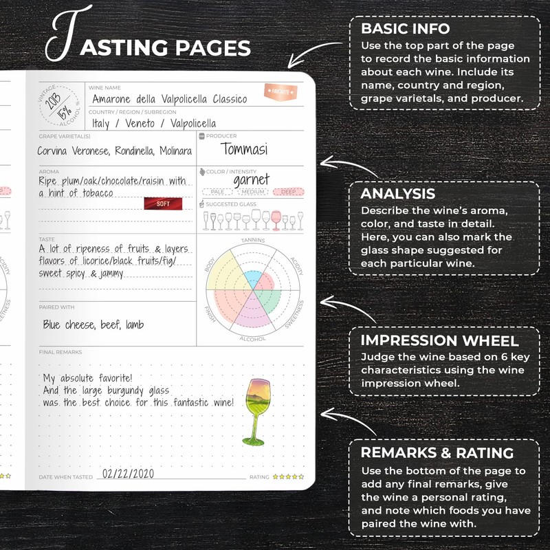 Clever Fox Wine Journal for Wine Tasting – Guided Wine