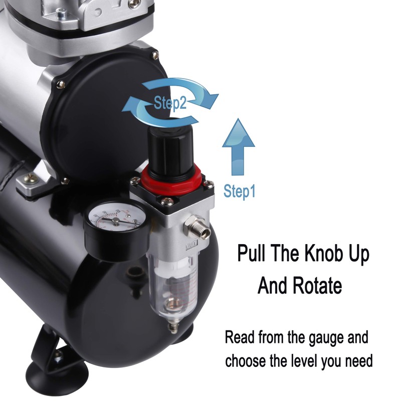 Timbertech Airbrush Kit With Compressor AS-186K With Airbrush Gun, Air