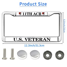 11th ACR US Veteran License Plate Frame Metal Armored Cavalry Army Fade-Resistant License Plate Frame US Veteran Gift