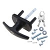 OTOTEC T Black Garage Door Lock 75mm Shaft 35mm Fixing