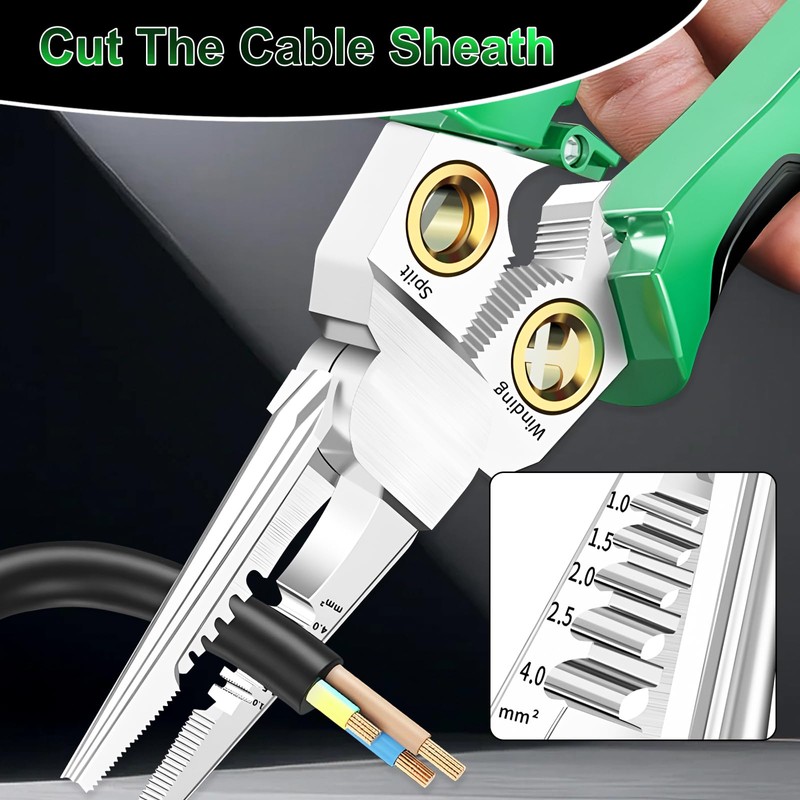 8 in 1 Wire Stripper with Voltage Tester, Multi-function Cutting