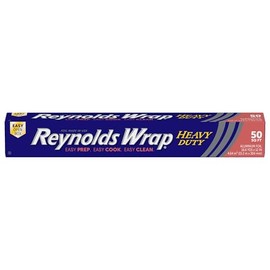 Aluminio Reynolds Wrap Heavy Duty, 50 Square Feet | Thick Heavy Duty Foil, Ideal For BBQ Meats, Food Pans, and Grilling, 12 Inch Wide Roll, Grill Safe