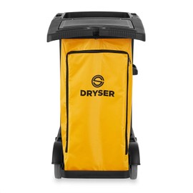 Dryser Commercial Janitorial Cleaning Cart on Wheels - Housekeeping Caddy with Cover, Shelves and Vinyl Bag