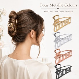 4Pcs Metal Hair Claw Clips Set, Large Alloy Hair Clips in 4 Colours