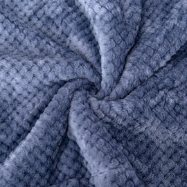 Fuzzy Blanket or Fluffy Blanket for Baby Girl or boy, Soft Warm Cozy Coral Fleece Toddler, Infant or Newborn Receiving Blanket for Crib, Stroller, Travel, Outdoor (40" x 48", DG-Smoked Blue)