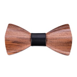 Mr.Van Wooden Bow Tie, Children's Bow Tie, Bow, Pre-Tied with Hook Closure and Adjustable for Weddings, Prom, Performances, Parties, black