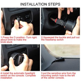 auto Headlight with Sensor - 2000 for Beetle Auto Headlight Switch- Car Headlight Control Switch Auto Headlight Lamp Control Switch with Light Sensor Module for MK4 B5