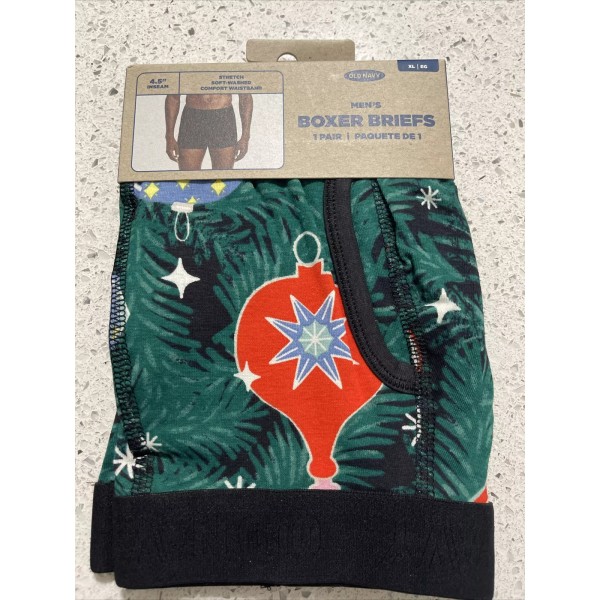 Old Navy Men’s XL Boxer Briefs ORNAMENTS CHRISTMAS TREE NWT