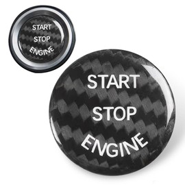 SLIMI Start Stop Button Sticker, Push Start Stop Button Sticker, Carbon Fiber Ignition Decoration Cover, Universal Interior Accessories, for Most Cars, SUVs, Trucks (Black)