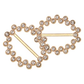 uxcell 2pcs Silk Scarf Ring Clip, Rhinestone Round Small T-Shirt Ties Clips Kit Clothes Corner Knotted Button Waist Buckle Wrap Holder for Women Shawl Shirts Clothing, Gold